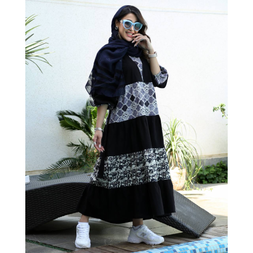 Women's coat, kaftan model, Indian embroidery, linen