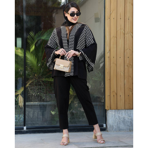 Women's coat-beach-model-with-floral-summer-collection