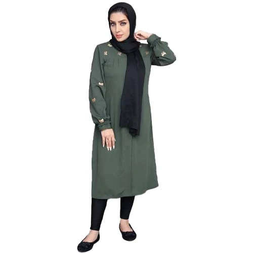 معطف نسائي من سكودا مع تطريز ربطة عنق C347