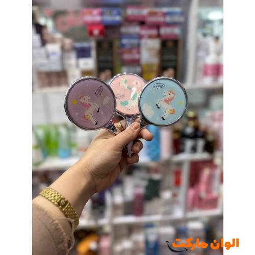 خرید آینه مدل   فانتزی دسته دار  عروسکی کد C369