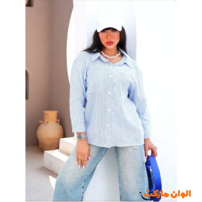 شومیز طرح پری 2 جیب  زنانه D041 تک و عمده