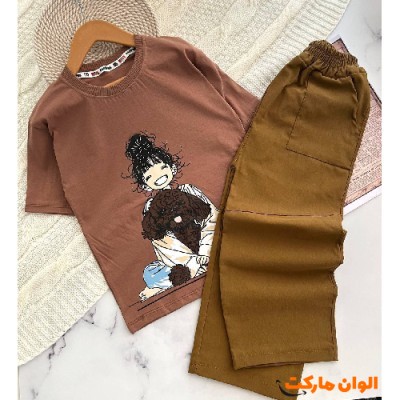 خرید تیشرت و شلوار دخترانه مدل جدید تک و عمده F029