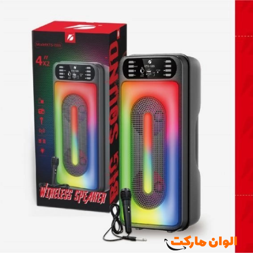 Portable Bluetooth speaker model KTS-1555 with stereo sound and support for multiple single and major inputs