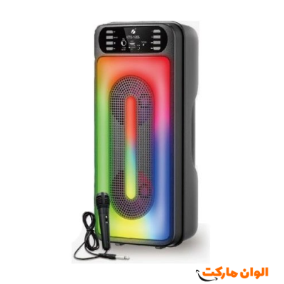 اسپیکر بلوتوثی قابل حمل مدل KTS-1555 با صدای استریو و پشتیبانی از چند ورودی تک و عمده