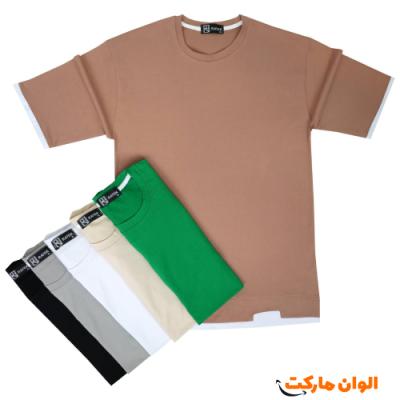 تیشرت لش استین سه ربع طرح یونی سایز بزرگ مردانه G296 تک و عمده