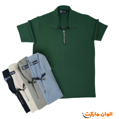 تیشرت نیمزیپ مراکشی کبریتی سایز بزرگ مردانه G300 تک و عمده