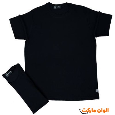 تیشرت مراکشی پارچه کبریتی مشکی مردانه G332 تک و عمده