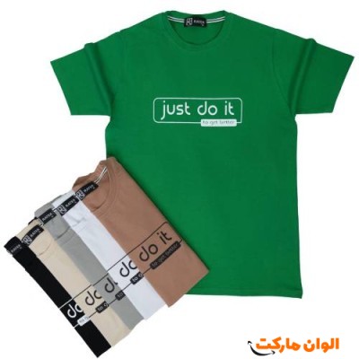 ‎تیشرت طرح JUST DO IT مردانه سایز بزرگ G341 تک وعمده
