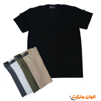 تیشرت پارچه مراکشی مردانه طرح ایوا سایز بزرگ G372 تک و عمده