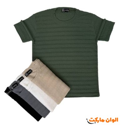 ‎تیشرت پارچه مراکشی طرح ایریس مردانه سایز بزرگ G378 تک و عمده