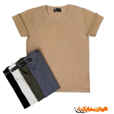 تیشرت مردانه یقه کوبایی طرح لونا سایز بزرگ G388 تک و عمده