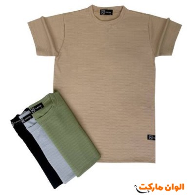 تیشرت مردانه پارچه مراکشی طرح سافتیس بسیار بزرگ G390 تک و عمده