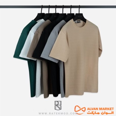 تیشرت مردانه پارچه مراکشی طرح سافتیس بسیار بزرگ G390 تک و عمده