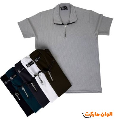 تیشرت مردانه نیمزیپ مراکشی کبریتی  G403 تک و عمده