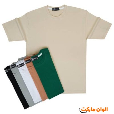 تیشرت باکسی استین سه ربع ساده بیسیک مردانه سایز بزرگ G417 تک و عمده