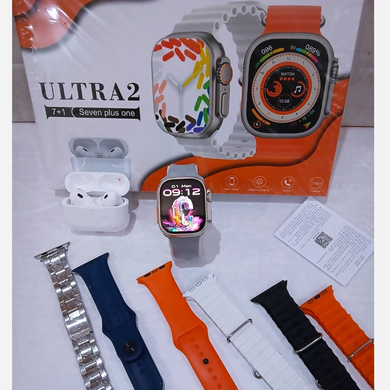 Buy-smartwatch-ultra-2-7+1-with-7-bands-and-one-airpod-single-and-bulk-code-z025