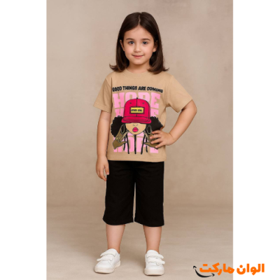 خرید ست تیشرت شلوارک دخترانه مدل جدیدd078