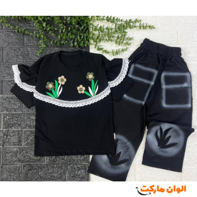 خرید ست تیشرت شلوار دخترانه بابونه پیسوله مدل جدید d094