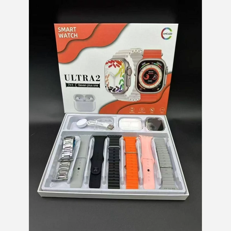 پخش ساعت هوشمند ULTRA-2 7+1 همراه7بند و یک ایرپاد عمده کد z041