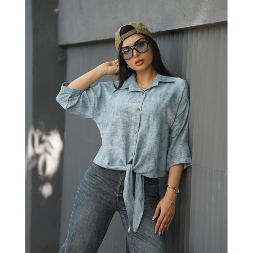 شومیز گره ای زنانه کد G574 تک و عمده