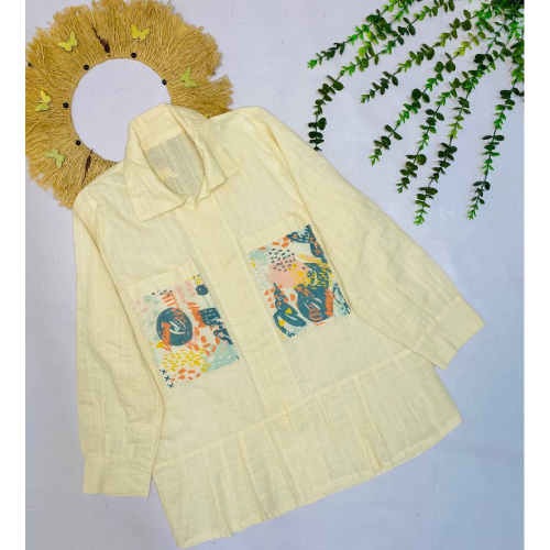 Women's Crop Top Coat in Warm Linen