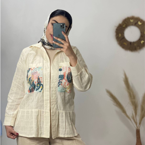 شومیز جیب کوک دوزی زنانه کد G580 تک و عمده