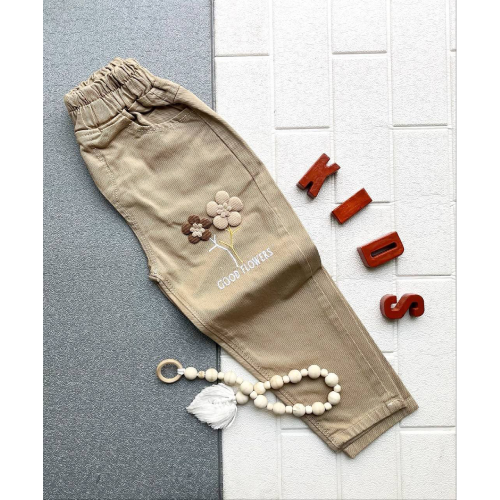 Girls' Slash Pants, Embroidered Teddy Code Model