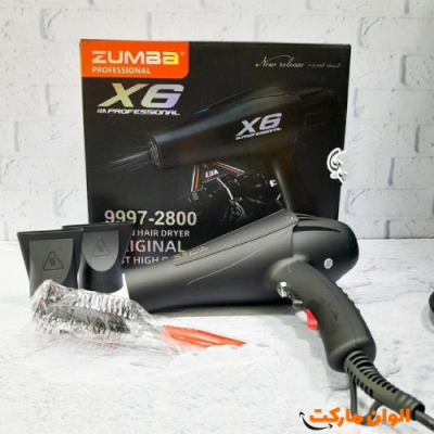 سشوار سالنی حرفه‌ای X6 Zumba مدل 9997 (Professional Hair Dryer X6 9997-2800) کد D626 تک و عمده