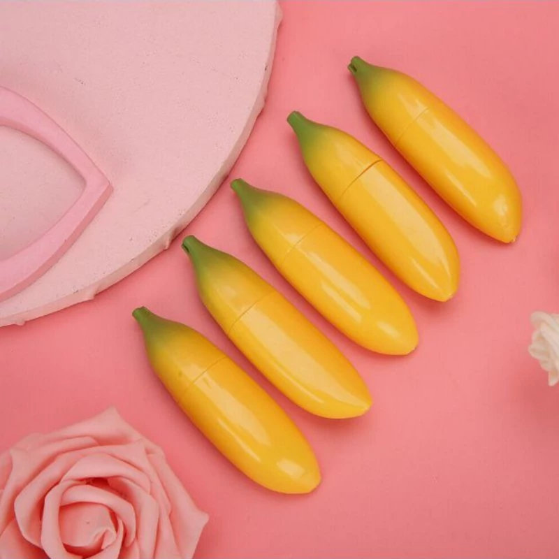 Vitamin-enriched lip balm with a pleasant banana scent, cheap, good quality, cosmetics
