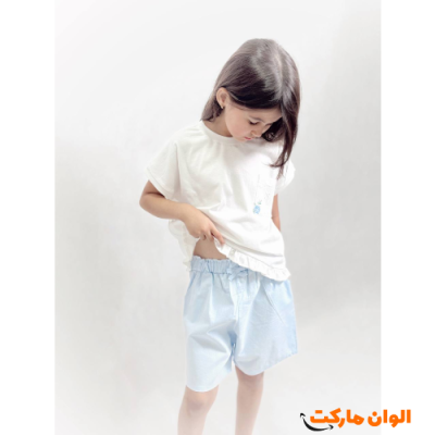 خرید ست تیشرت شلوار دخترانه بچگانه خامه دوزی مدل جدید G1421 