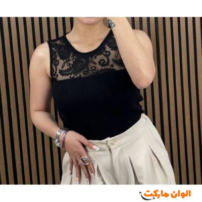 تاپ زنانه مدل یقه گیپوری کد G1586