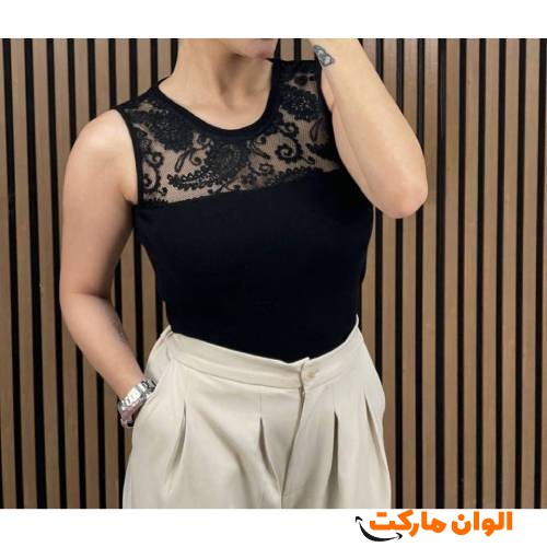 تاپ زنانه مدل یقه گیپوری کد G1586