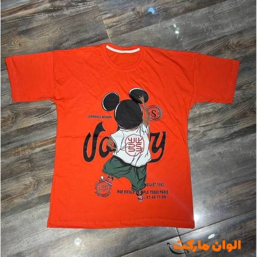 تیشرت زنانه لانگ قواره دار مدل میکی موس کد G1596