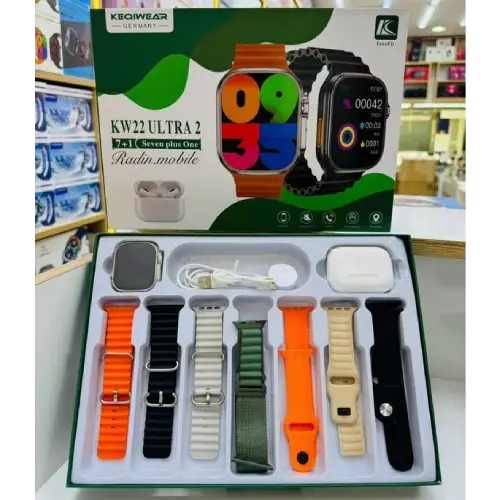 پخش ساعت هوشمند مدل KW22 ULTRA 2 به همراه ایرپاد پرو AB