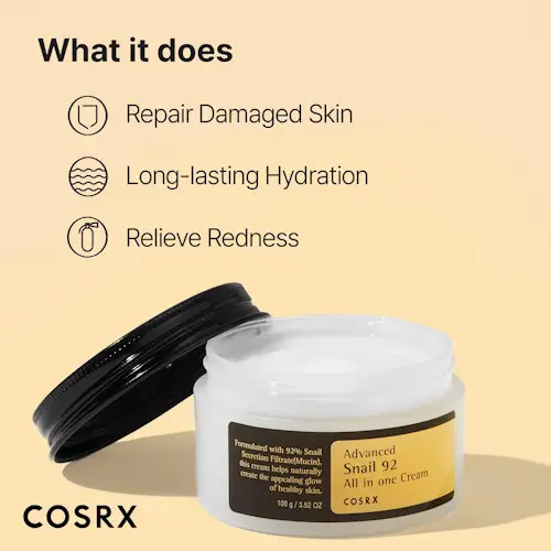 کرم صورت ترمیم و روشن کننده موسین حلزون کوزارکس | COSRX Advanced Snail 92 All in one Cream کد d150