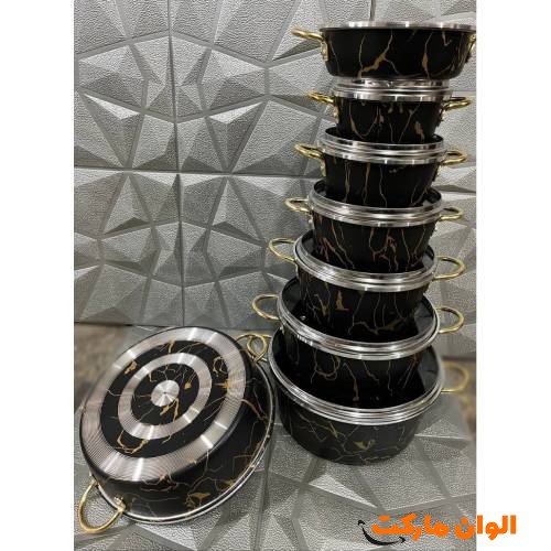 Set-of-14-cloth-Kijjan-gold-handle-marble-design-code-m196