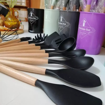 خریدست کفگیر و ملاقه یونیک دسته بامبوتک وعمده کد d222