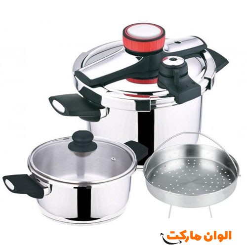 زودپز رو گازی دوقلو یونیک آلمان مدل Unique 5+7 ظرفیت5+7 لیتری کد d251