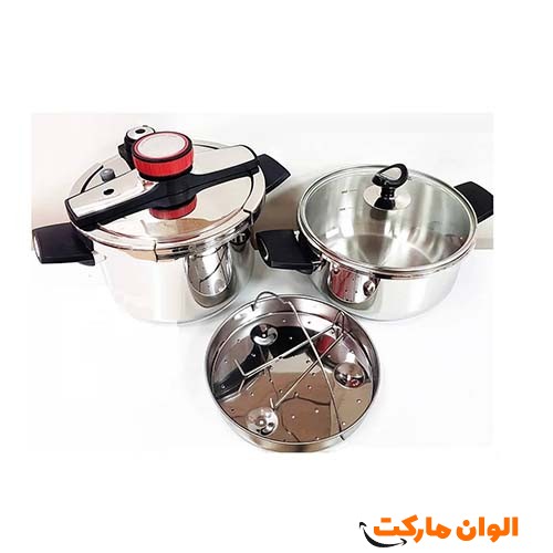 زودپز رو گازی دوقلو یونیک آلمان مدل Unique 5+7 ظرفیت5+7 لیتری کد d251